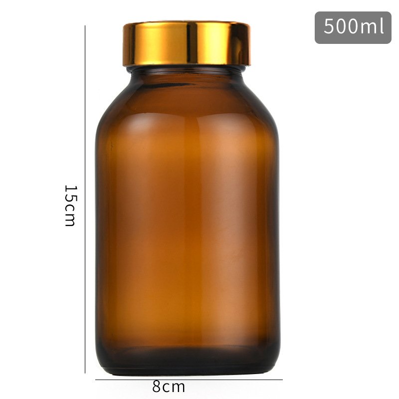 Custom Traditional Amber Glass Medicine Pill Bottles (5)