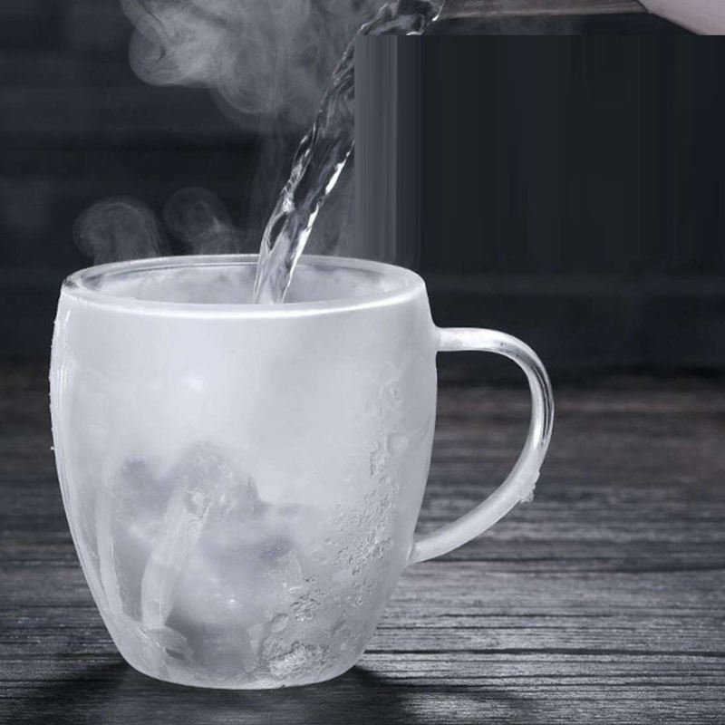 Double Wall Insulated Glass Coffee Mugs (2)