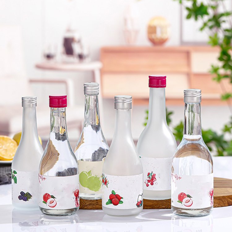 Frosted Round Glass Wine Bottle (2)