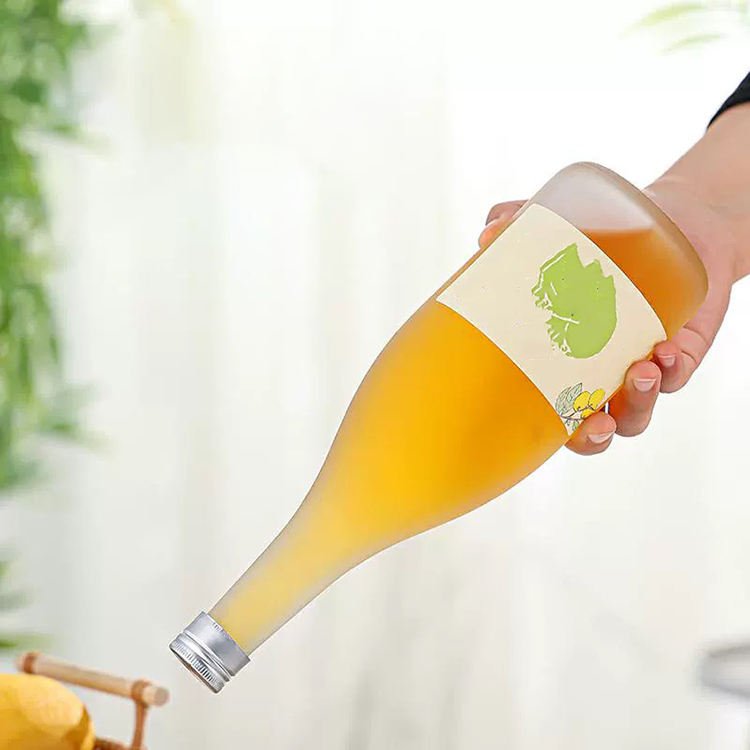 Frosted Round Glass Wine Bottle (3)