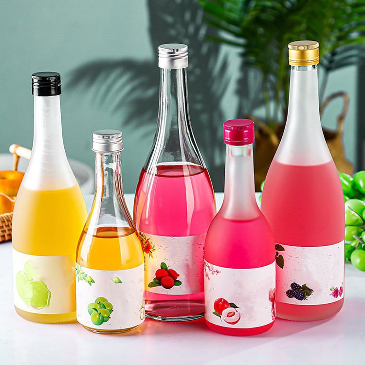 Frosted Round Glass Wine Bottle (6)