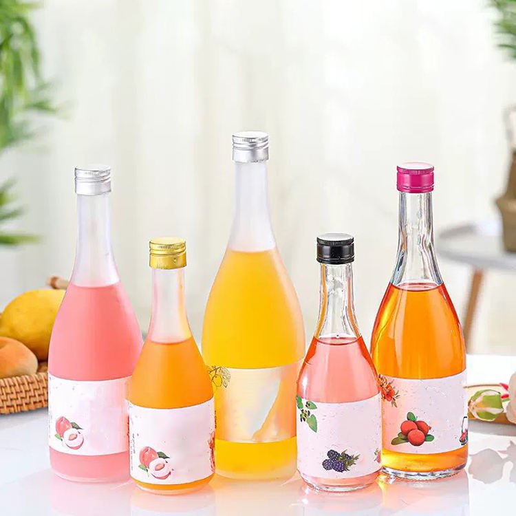 Frosted Round Glass Wine Bottle (7)