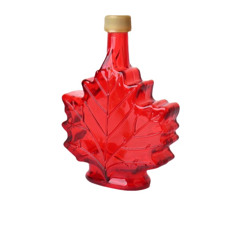Portable Maple Leaf Shape Glass Bottle (2)