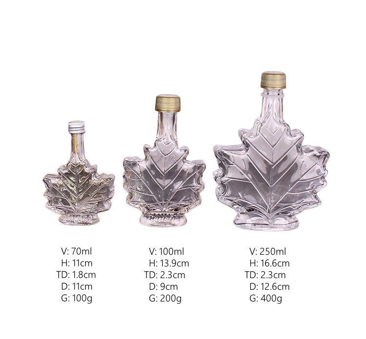 Portable Maple Leaf Shape Glass Bottle (4)