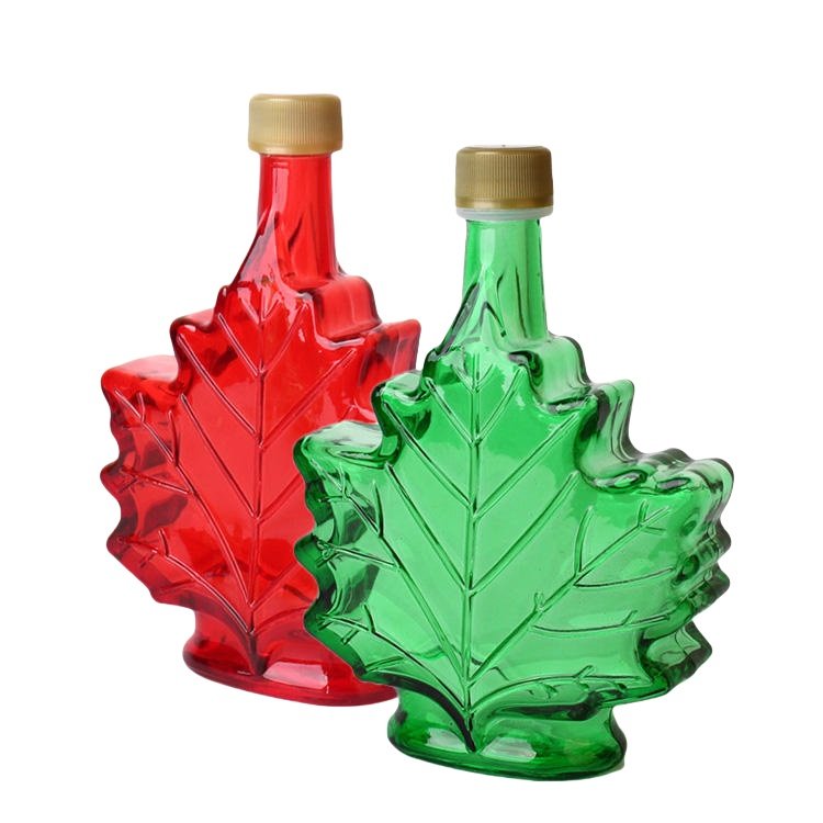 Portable Maple Leaf Shape Glass Bottle (5)