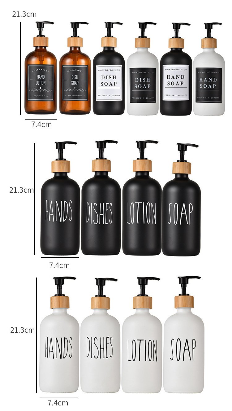 Shampoo Liquid Soap Glass Bottle (4)