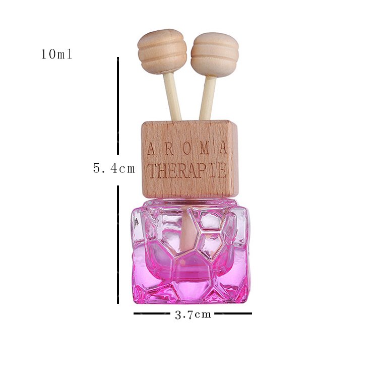 Square Car Hanging Perfume Bottle Glass (2)