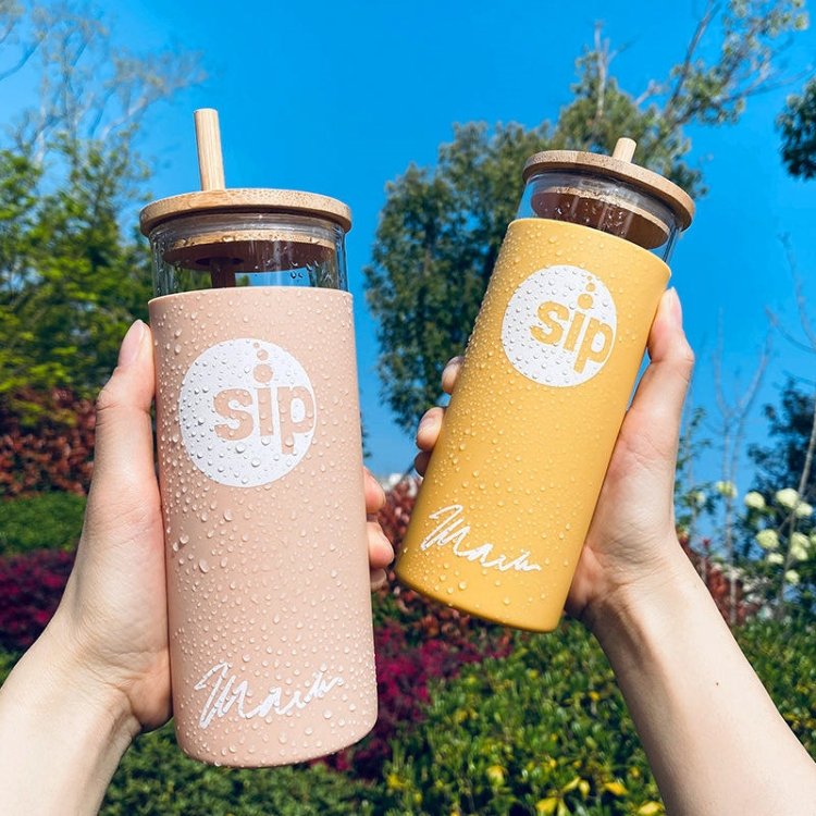 With Straw Glass Water Bottle (5)